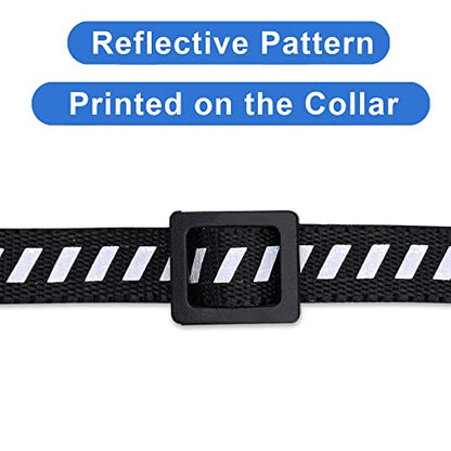 Pawtitas Personalized Black Reflective Cat Collar – Adjustable Custom Collar with Safety Buckle, Removable Bell, and Engraved Name & Phone Number for Kittens and Adult Cats - color: Personalized Black