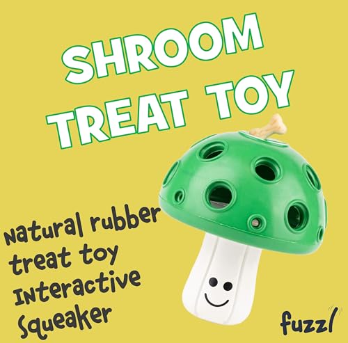 Fuzzl Eco Rubber Large Magic Shroom Puzzle Enrichment Toy - Green - Long Lasting Dog Treat Toys for Aggressive Chewers Strong Dog Toy for Dogs Durable Puppy Chew Toys - style: Mushroom Green