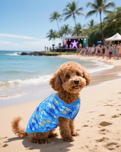 PET SHOW 4 Pack Dog Hawaiian Shirts for Small Doggies UPF 50+ UV Sun Protection Summer Cool Clothes Tank Top Floral Puppy Kitten Cats T-Shirts Pet Holiday Party Sleeveless Vest Boy Girl(Small) - size: Small