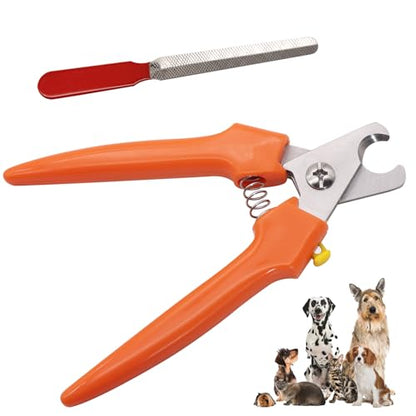 Qmagic Dog Nail Clipper, Professional Cat Nail Clipper with Safety Guard and Nail File Pet Clippers for Thick Nails, Dog Toenail Clippers for Large Dogs