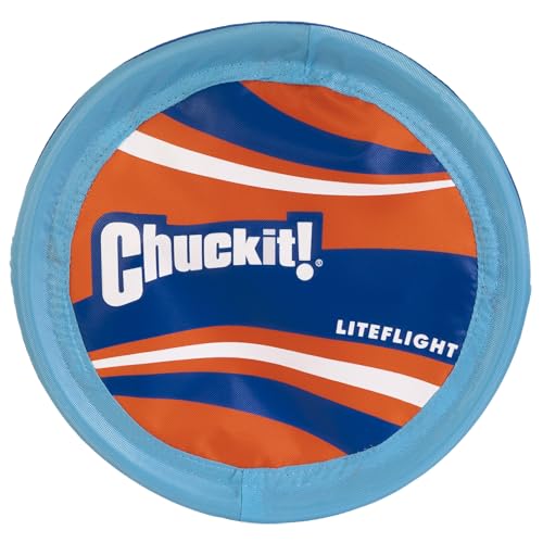 Chuckit! Lite Flight Dog Fetch Toy, Large (10 Inch Diameter) - color: Blue/Orange, size: 10 in