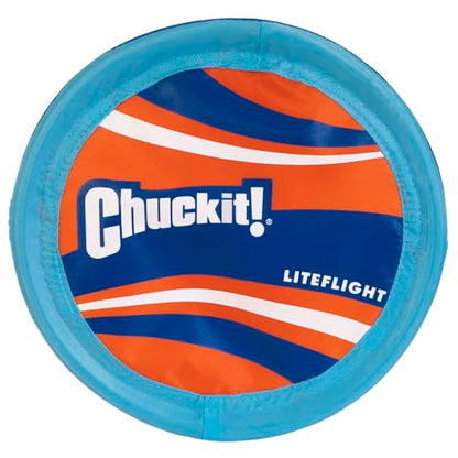 Chuckit! Lite Flight Dog Fetch Toy, Large (10 Inch Diameter) - color: Blue/Orange, size: 10 in