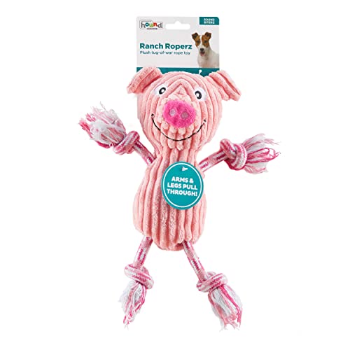 Outward Hound Ranch Roperz Pig Plush Squeaky Dog Toy - color: Ranch Roperz Pig