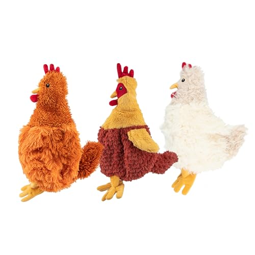 Best Pet Supplies Interactive Squeaky Dog Chew Toy, Ideal Dog Toys for Chewers, Small, Medium & Large Dogs, and Fetch Lovers - Crinkle Chicken (Beige), Large - color: Crinkle Chicken (Beige), size: Large