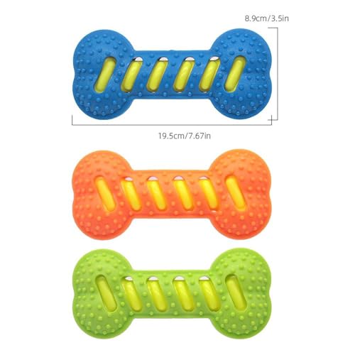 R.K.F Ultra Durable Dog Chew Toy for Aggressive Chewers – Durable TPR Rubber, Teeth Cleaning Texture, Long-Lasting Tough Toy for Medium & Large Dogs— Blue, Orange, Green (Blue) - color: Blue