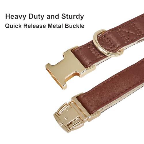 Soft Classic Leather Dog Collar Heavy Duty Padded Collars with Metal Buckle for Puppy Small Medium Dogs (Brown,XS) - color: Brown, size: XSmall