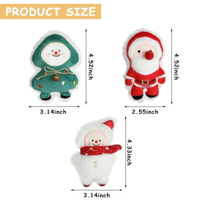 FOIMAS 3pcs Christmas Catnip Toys,Xmas Cat Toys Plush Santa Claus Snowman Tree Interactive Chew Bite Toys for Cat Kitten Indoor - color: multi xmas 2