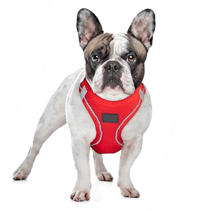Filbert Dog Harness Large Sized Dog, Step-in Reflective Harness Large Sized Dogs, Mesh Vest, Adjustable, Soft, High Reflectivity, Breathable Fabric, Heavy Duty, Red - color: Red, size: L (Chest: 18.25 - 20.5")