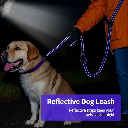 Hands Free Dog Leash by Kazazoo, Adjustable 5.8-8.5FT Waist & Crossbody Leash with Quick Off Buckle, Reflective Stitches for Walking, Jogging,Medium to Large Dogs & Puppies M Size Blue - color: Blue, size: M