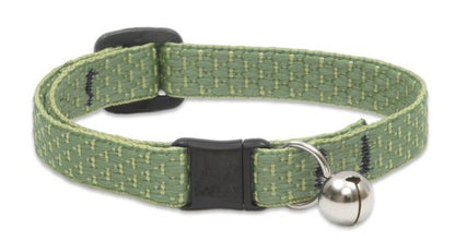 LupinePet Eco 1/2" Moss Cat Safety Collar with Bell , 8-12" - color: Moss