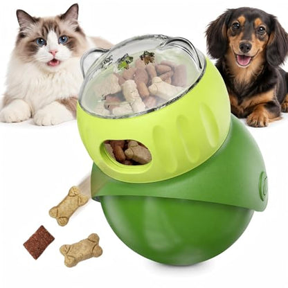 Wobble Treat Dispenser Ball for Indoor Cat & Tiny/Small Dog Enrichment Toy Interactive Slow Feeder, Kitten Stimulating Balls, Puppy Puzzle Toys