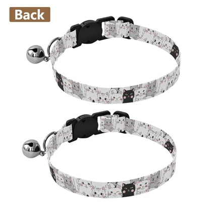 Cute Cats Easy to Wear Cat Collar 2 Pack Collars for Puppies - color: Cute Cats