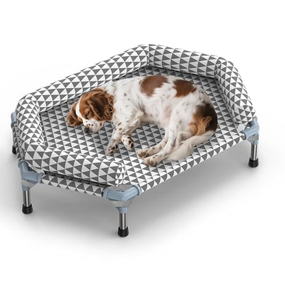 Orthopedic Dog Bed for Medium Dogs - Removable Bolsters & Cleanable Cover,Elevated Outdoor Dog Bed,Easy to Assemble,Up to 100lbs,Medium - size: 6 Sided Bolster Medium