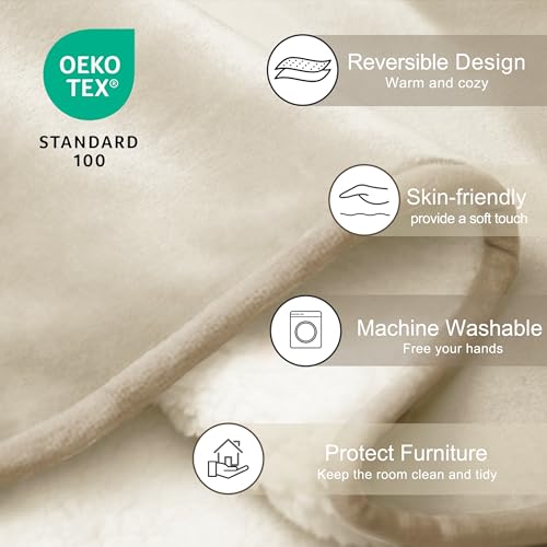 gogobunny Waterproof Bed Blanket, Reversible Sherpa Fleece Throw Blanket for Dog Puppy Cat, Furniture Cover Protects Bed Couch Sofa from Liquid Pee and Pet Fur (Cream, 30x30 inches) - color: Cream, size: 30x30 inches