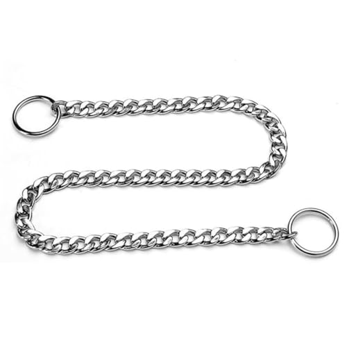 Silver Dog Choke Collars,Metal Slip Link Martingale Choker Dog Collar Heavy Duty Training Dog Collars Puppy Collars for XS Small Medium Large Big Breed Dogs,XS - color: Flat Sliver Chain, size: XS(Neck Max 12inch)D2.0mm