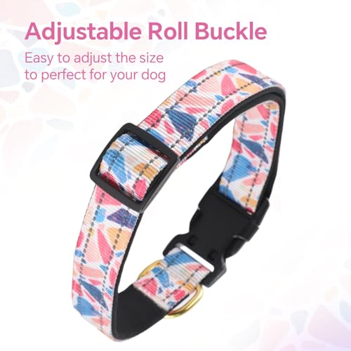 QQPETS Reflective Dog Collar with Soft Neoprene Padded Breathable Nylon Pet Collar Adjustable for Small Medium Large Dogs - color: Paintings, size: S