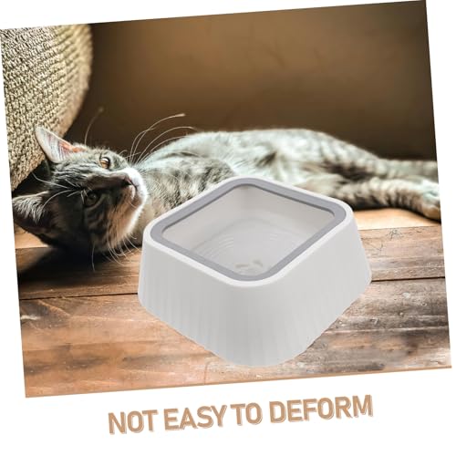 Toddmomy Floating Pet Water Bowl for Cats and Small Dogs Spill Design Material for Home Use - color: White
