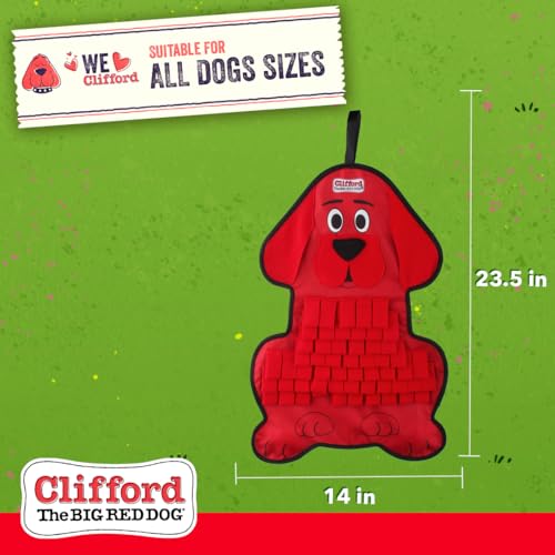 Clifford® Snuffle Treat Mat | Dog Snuffle Mat Puzzle Toys for Dogs Mental Stimulation | Durable, Slow Feeding, Squeakers, Soft and Sensory