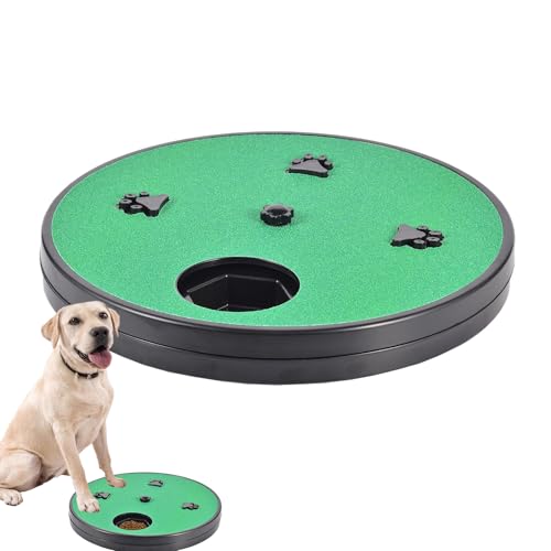 Adjustable Dog Nail Scratch Board with Treat Box 33x33x4cm Rotating Dog Nail Scratch Pad, Anti-Slip Interactive DogNail File Scratchs Pad, for Furniture Couch Floor Car Training Foraging - color: Green