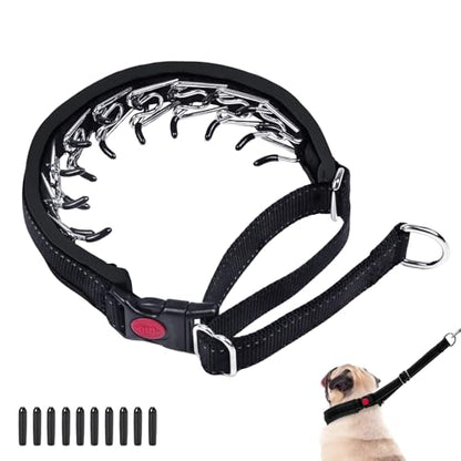 Martingale No Pull Dog Collar - Heavy Duty Nylon with Buckle, Adjustable Anti Pull Reflective Slip Collar for Large Medium Small Dog Training Walking L Black - color: Black Black, size: L (19"-26" Neck, 1.5" Wide)