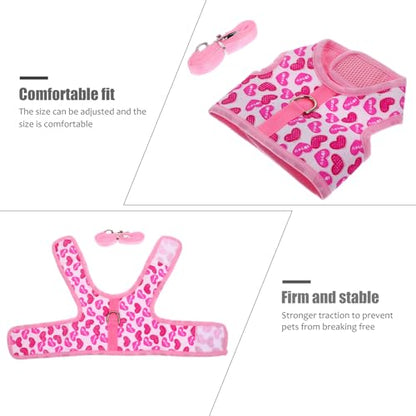 VOSAREA Pet Harness with Leash Breathable Mesh Vest Strap Adjustable Soft S Size for Small Dogs Summer Cooling Puppy Harness