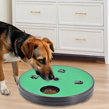 Adjustable Dog Nail Scratch Board with Treat Box 33x33x4cm Rotating Dog Nail Scratch Pad, Anti-Slip Interactive DogNail File Scratchs Pad, for Furniture Couch Floor Car Training Foraging - color: Green