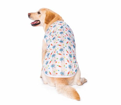 HDKUW Pet Clothes,Dog Summer T-Shirt Cool Breathable Sunscreen Dog Vest Clothes Outfit Costume for Medium Large Dogs Blue Rabbit XL - color: Blue Rabbit, size: XL