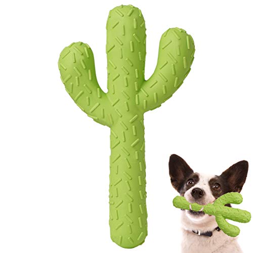 MewaJump Dog Chew Toys, Durable Rubber Dog Toys for Aggressive Chewers, Cactus Tough Toys for Training and Cleaning Teeth, Interactive Dog Toys for Medium/Large Dog - color: Green Cactus