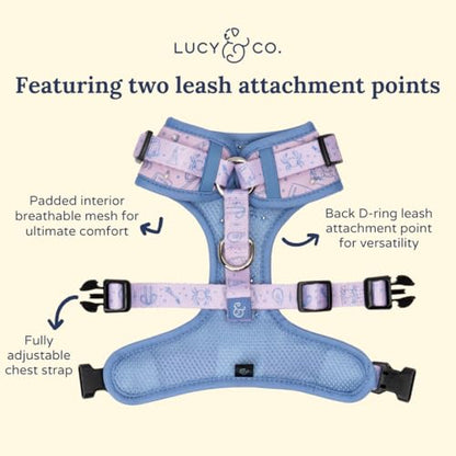 Lucy & Co. Magnificent Mermaids Pearl No-Pull Dog Harness, Adjustable Front Clip Harness with Comfort Padding, Small - color: Magnificent Mermaid, size: Small