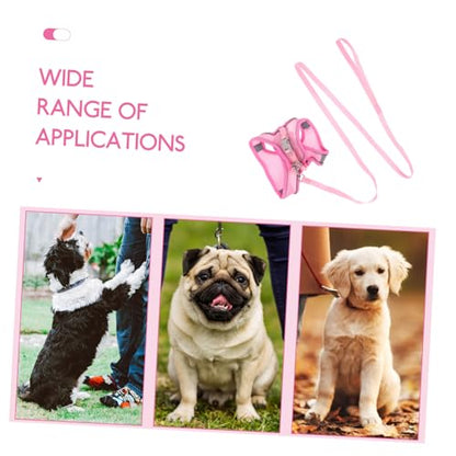 Happyyami Reflective Breathable Dog Harness with Summer Mesh Vest and Leash No-Pull Pet Walking Harness for Dogs Lightweight Pink S for Training and Jogging