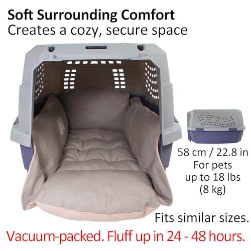 Helen's Pet Bed Multi-Fit Dog Crate Cushion, Small (Label: M JP Size) - Washable Reversible Crate Bed Pad, Soft Cushion for Wire, Plastic & Hard-Sided Crates, Carriers & Strollers - color: Beige Pink (Fabric), size: Small