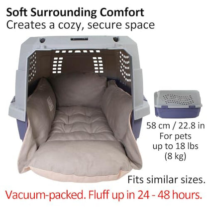 Helen's Pet Bed Multi-Fit Dog Crate Cushion, Small (Label: M JP Size) - Washable Reversible Crate Bed Pad, Soft Cushion for Wire, Plastic & Hard-Sided Crates, Carriers & Strollers - color: Beige Pink (Fabric), size: Small
