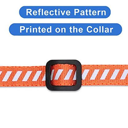 Pawtitas Personalized Orange Reflective Cat Collar – Adjustable Custom Collar with Safety Buckle, Removable Bell, and Engraved Name & Phone Number for Kittens and Adult Cats - color: Personalized Orange