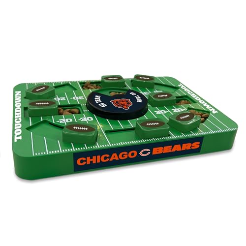 Pets First NFL Chicago Bears Large Puzzle Toy, New Size, Interactive Dog Treat & Slow Feeding Toy - color: CHICAGO BEARS, size: Large