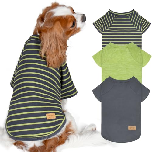 KYEESE 3Pack Small Dog Sweater, Soft Puppy Sweatshirt Stretchy Pullover Dog Sweater for Small Dogs Girl Boy, Fleece Lightweight Cat Shirt Pet Clothes with Sleeves, S - color: 09# Green, size: Small (4-8lbs)