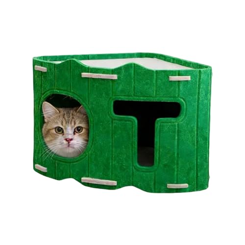 Genérico Felt Cave Cats, Semi-Closed House Bed for Pets | Comfortable Puppy Cave | Winter Use Outdoor Camping Travel Home & Bedroom & Living Room Apartment Balcony - color: Green