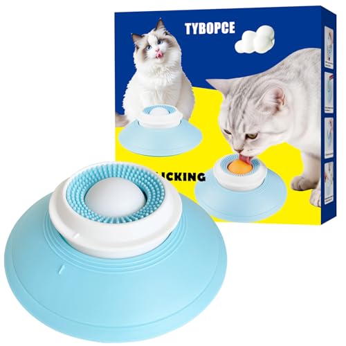 Slow Feeder cat Bowl, Interactive Licking Bowl for Wet & Liquid Food, Cat Puzzle Feeder, Non-Slip Cat Food Bowl for Slow Eating, Anxiety Relief Cat Slow Feeder Bowl （White Ball） - color: White