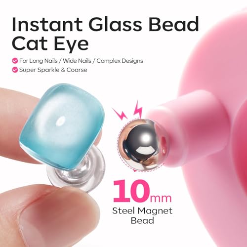 modelones 5D Automatic Nail Magnet for Cateye Gel Polish, Upgraded 3-in-1 Strong 360° Rotating Glass Bead Magnetic Side-Light Nail Magnet for Beginner-Friendly DIY Nail Designs (Magnet Only) - color: A-1 Angel Wing Cat Eye Magnet