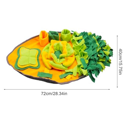 Dog Snuffle Mat - Adjustable Pet Treat Dispenser Toy, 1 Unit Foraging Pad for Enrichment, Scent Training Rug with Fabric Grass, Playware, Sniffing Blanket for Small, Medium and Large Breed Dog