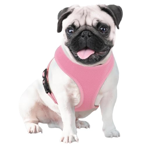 MoNiBloom Dog Harness for Medium Sized Dog, Soft Puppy Padded Vest for Walking, Running, Training - Pink, L - color: Pink, size: L