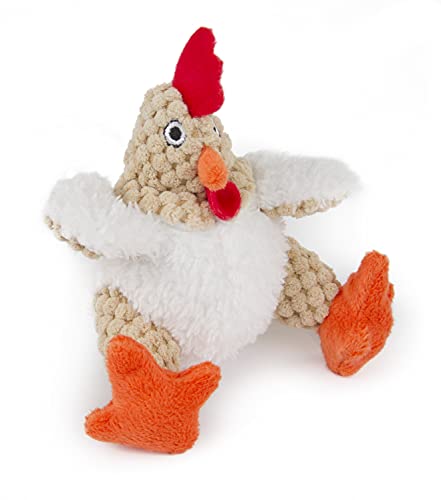 goDog Checkers Just For Me Fat Rooster Squeaky Plush Dog Toy, Chew Guard Technology - White, Mini - color: Checkers - Fat Rooster (White), size: Mini
