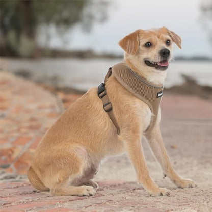 Voyager Aerolite Over The Head Dog Harness, No Pull Breathable Air Mesh Vest, Quick Dry with Reflective Stitching, Adjustable Escape Resistant Harness for Small Medium Large Dogs - Beige, X-Small - color: Beige, size: XS