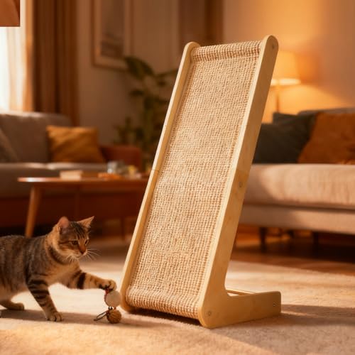 2-in-1 Cat Scratching Post with Replaceable Sisal Pads – Durable Scratcher Toy for Indoor Cats