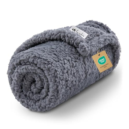 Luciphia Premium Fleece Pet Blanket for Small Medium Dogs Puppy Soft Sherpa Calming Cat Throw Blankets(Grey,41x31 inches) - color: Grey, size: 41x31 inches