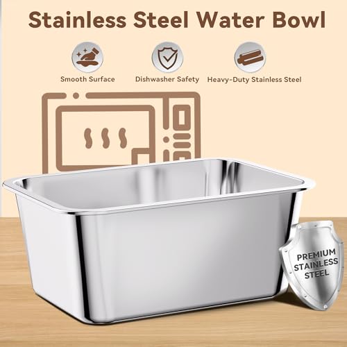 10L No Spill Dog Water Bowl, 2.6 Gal Stainless Steel No Splash Large Dog Water Bowl with Non-Slip Silicone Mat, Spill Proof Slow Drinking Pet Bowls for Messy Drinkers Indoor/Outdoor Use Gray - color: Grey
