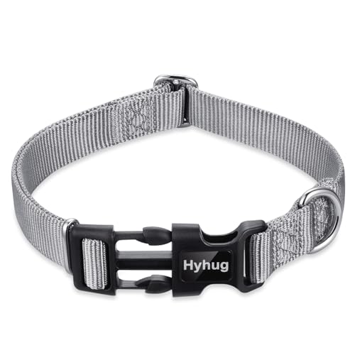 Small Dog Collar Quick-Release| Heavy-Duty Nylon Puppy Collar, Adjustable & Durable Pet Supplies for Boy & Girl Dogs (Small, Sleet Gray) - color: Sleet Gray, size: Small