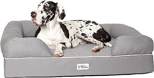 PetFusion Ultimate Dog Bed, Orthopedic Memory Foam, Multiple Sizes and Colors, Medium Firmness Pillow, Waterproof Liner, YKK Zippers, Breathable 35% Cotton Cover - color: Slate Grey, size: XXL Jumbo (50x40")