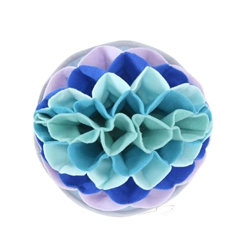 Floral Snuffle Mat for Dogs and Small Pets, Interactive Pet Enrichment Mat for Nose Work and Slow Feeding, Washable Anti-Anxiety Toy (Blue Ocean) - color: Blue Ocean