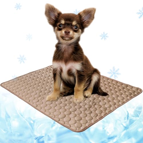 Dog Cooling Mat for Dogs, Pet Cooling Pad Bed for Dog Easy Washable for All Types of Pets and Perfect for Both Indoor and Outdoor Use, Including Car Seats 28" x 22" - color: B-Brown-1 Pc, size: 28 in x 22 in