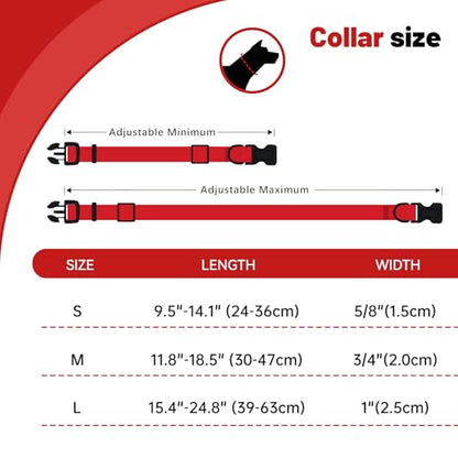 Waterproof Dog Collar, Easy to Clean Rubber Dog Collars with Quick Release Buckle Fits Small Medium or Large Dogs (Red, S (9.5-14.1 inch)) - color: Red, size: S (9.5-14.1 inch)